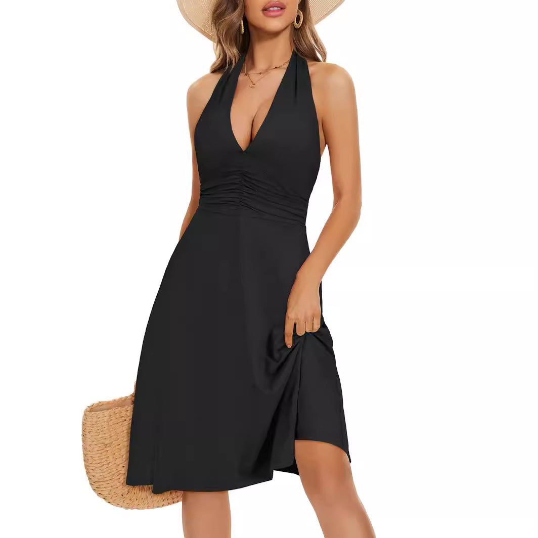 Women's Fashion Casual Floral V-neck Dress