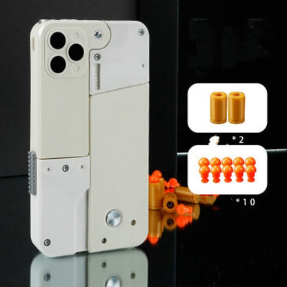 Harmless Folding Pistol Bullet Automatic Shell Throwing Toy Creative Soft  Mobile Phone Appearance Gun Outdoor Interactive Kid Gift